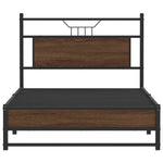 Bed Frame without Mattress Brown Oak 100x190 cm Engineered Wood 4107010