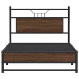 Bed Frame without Mattress Brown Oak 100x190 cm Engineered Wood 4107010