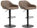 Bar Stools Set of 2, Height Adjustable Swivel Barstools, PU Leather Kitchen Stools with Backs, T3398P329924