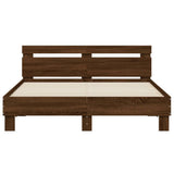Bed Frame Brown Oak Engineered Wood Double Bed Frame 3207552