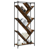 Bookcase Smoked Oak 79x30x180 cm Engineered Wood and Metal 845433