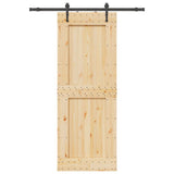 Sliding Door with Hardware Set 85x210 cm Solid Wood Pine 3332738