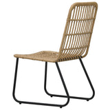 Garden Chair Set of 2 Oak and Black PE Rattan Standard Tough 48582