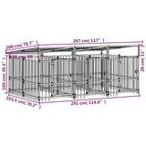 Outdoor Dog Kennel with Roof Steel 5.63 m 3124590