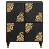 Sideboard with Shelf Black 60 x 33 x 75 cm Solid Mango Wood 4018834
