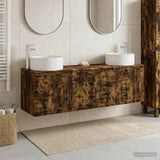 Bathroom Cabinet Set 3 pcs Smoked Oak 49.5 x 44.5 x 65.5 cm 3405732