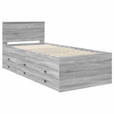 Daybed Grey Sonoma and Black 100 x 200 cm Engineered Wood 3408520