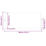 Patio Retractable Side Awning 140 x 300 cm Brown 48346