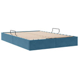 Storage Bed with Mattress Dark Blue 140 x 200 cm Velvet 3370104