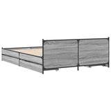 Bed Frame with Drawers without Mattress Grey Sonoma 135x190 cm Double 3279950