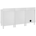 ZNTS Commercial Kitchen Sink Cabinet 180x60x96 cm Stainless Steel 3058275