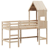 Loft Bed with Ladder and Roof without Mattress 90x190 cm Single 3282032