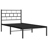 Metal Bed Frame without Mattress with Headboard Black 100x200cm 355654