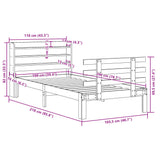 Bed Frame with Headboard without Mattress Wax Brown 100x200 cm 3306869
