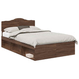 Bed Frame with Headboard Brown Oak 120 x 200 cm Solid Pine Wood 3412922
