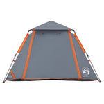 ZNTS Camping Tent Dome 4-Person Grey and Orange Quick Release 4004145