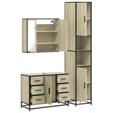 3 Piece Bathroom Furniture Set Sonoma Oak Engineered Wood 3301081