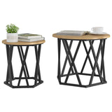 Side Table 2 pcs Artisan Oak Engineered Wood and Steel 868248