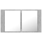 LED Bathroom Mirror Cabinet Concrete Grey 80x12x45 cm Acrylic 804968
