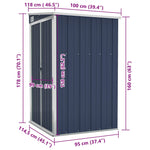 Wall-mounted Garden Shed Anthracite 118x100x178 cm Steel 316219