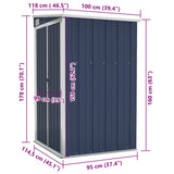 Wall-mounted Garden Shed Anthracite 118x100x178 cm Steel 316219