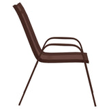 Stackable Garden Chairs 6 pcs Brown Textilene Fabric 318785