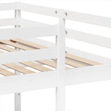 Triple Bunk Bed Frame White 140x200/70x140 cm Solid Wood Pine 3308578