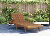Sun lounger Folding Brown 195 x 59 x 78.5 cm Solid Teak Wood 42008012