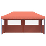 ZNTS Foldable Party Tent Pop-Up with 3 Sidewalls Terracotta 4004949