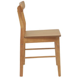 Dining Chair 2 pcs Natural 43 x 44.5 x 77 cm Solid Rubber Wood 42020486