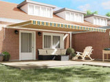 Retractable Awning Green and Yellow 450 x 350 x 165 cm 3331177