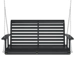 ZNTS Garden Swing Bench with Metal Chains Black Solid Wood Fir 4008982