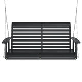 ZNTS Garden Swing Bench with Metal Chains Black Solid Wood Fir 4008982