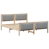 Bed frame Brown and light grey 150 x 200 cm Solid pine wood 3394313