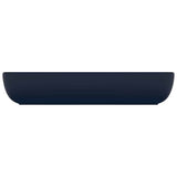 Luxury Basin Rectangular Matt Dark Blue 71x38 cm Ceramic 146957