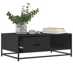 ZNTS Coffee Table Black 90x57x35 cm Engineered Wood and Metal 848754