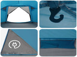 Cabin Tent with Roof Blue 6-Person Polyester and Steel 42028584