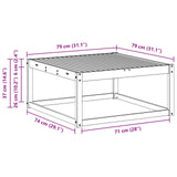 Outdoor Footstool Solid Acacia Wood White 79 x 79 x 37 cm 901529