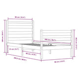 Bed Frame without Mattress Solid Wood Pine 90x200 cm 3103698