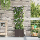 Garden Planter Brown 40 x 40 x 142 cm Plastic 42002826
