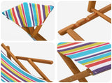 Deck Chair 4 pcs 3 Position Solid Eucalyptus Wood Multicolour 3407799