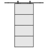 Sliding Door with Hardware Set Black 90x205 cm ESG Glass 3375799