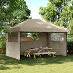 ZNTS Foldable Party Tent Pop-Up with 3 Sidewalls Taupe 4004970