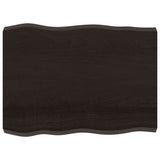 Table Top Dark Brown 80x60x cm Treated Solid Wood Live Edge 364012