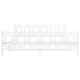 Metal Bed Frame without Mattress with Footboard White 180x200cm 374312