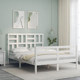 Bed Frame without Mattress White 120x200 cm Solid Wood 3194892