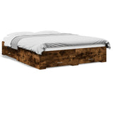 Bed Frame with Drawers without Mattress Smoked Oak 150x200 cm King Size 3280381