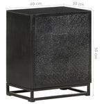 ZNTS Bedside Cabinet Black 40x30x50 cm Solid Acacia and Mango Wood 321614