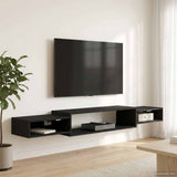 Wall-mounted TV Cabinet Wall-Mounted Black Oak 180 x 28 x 21 cm 8006006