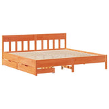 Bed Frame without Mattress Wax Brown 200x200 cm Solid Wood Pine 3301856